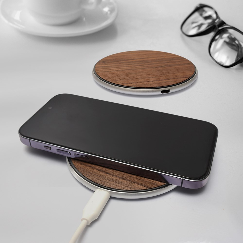 Wireless Charger AuraPad-Walnussbraun