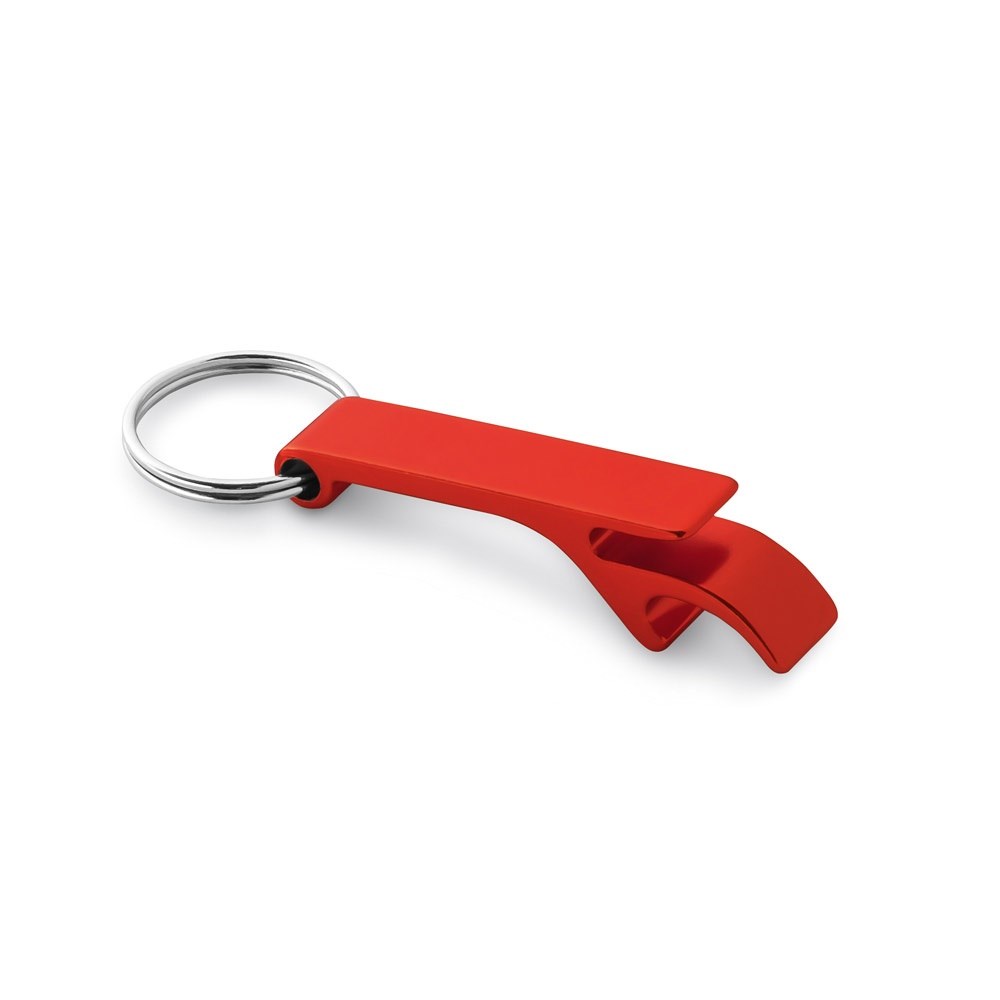 BAITT. Schlüsselanhänger aus Aluminium mit Flaschenöffner - rot
