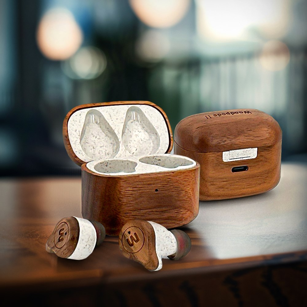 EchoTone Wood Earbuds-Braun