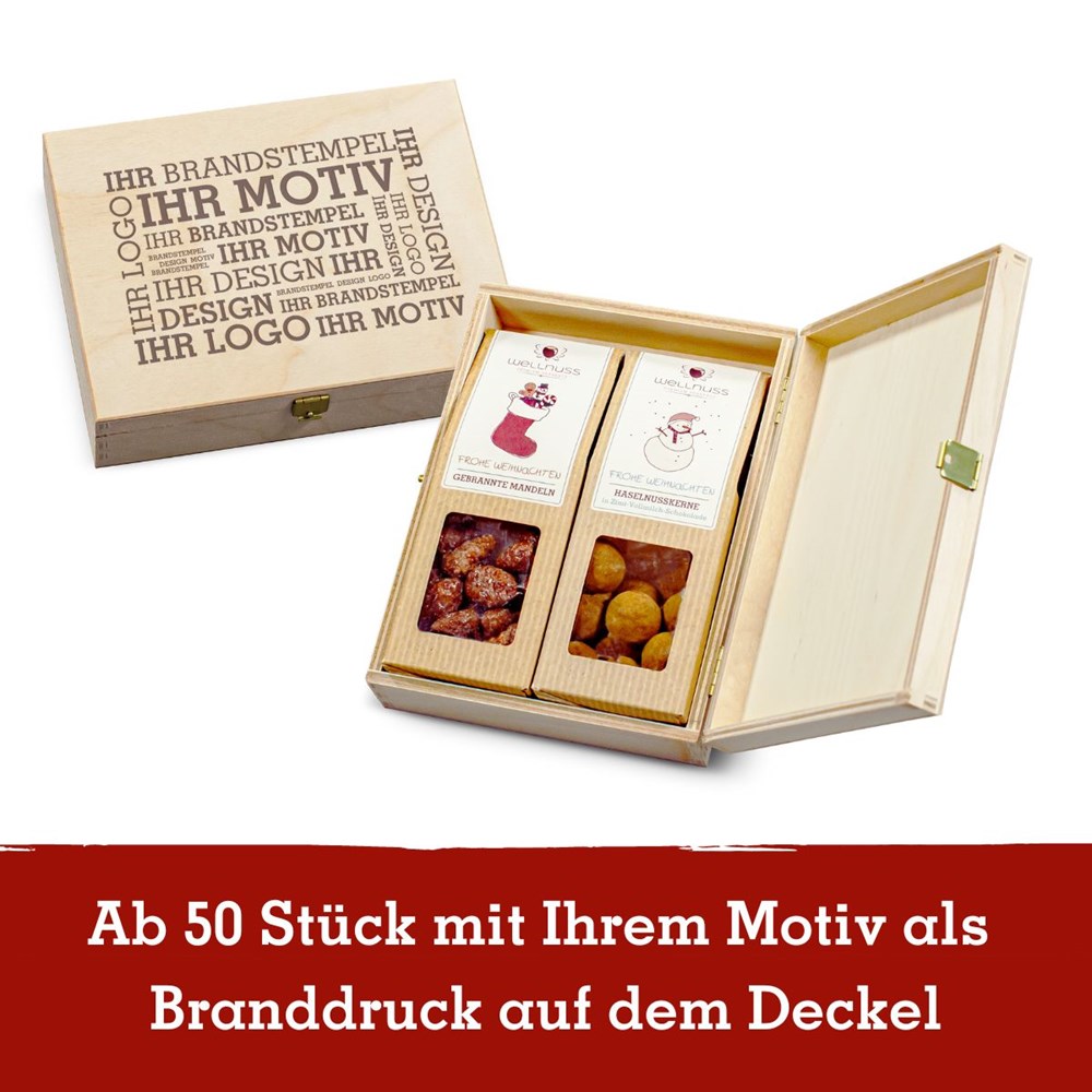 2 Weihnachts-Snacks in der Birkenholzbox 2 Weihnachts-Snacks in der Birkenholzbox