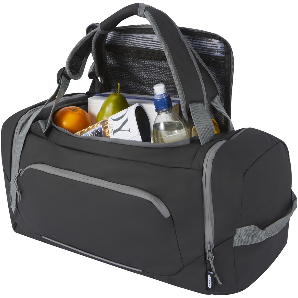Aqua wasserabweisende Reisetasche aus GRS Recyclingmaterial 35 L Aqua wasserabweisende Reisetasche aus GRS Recyclingmaterial 35 L