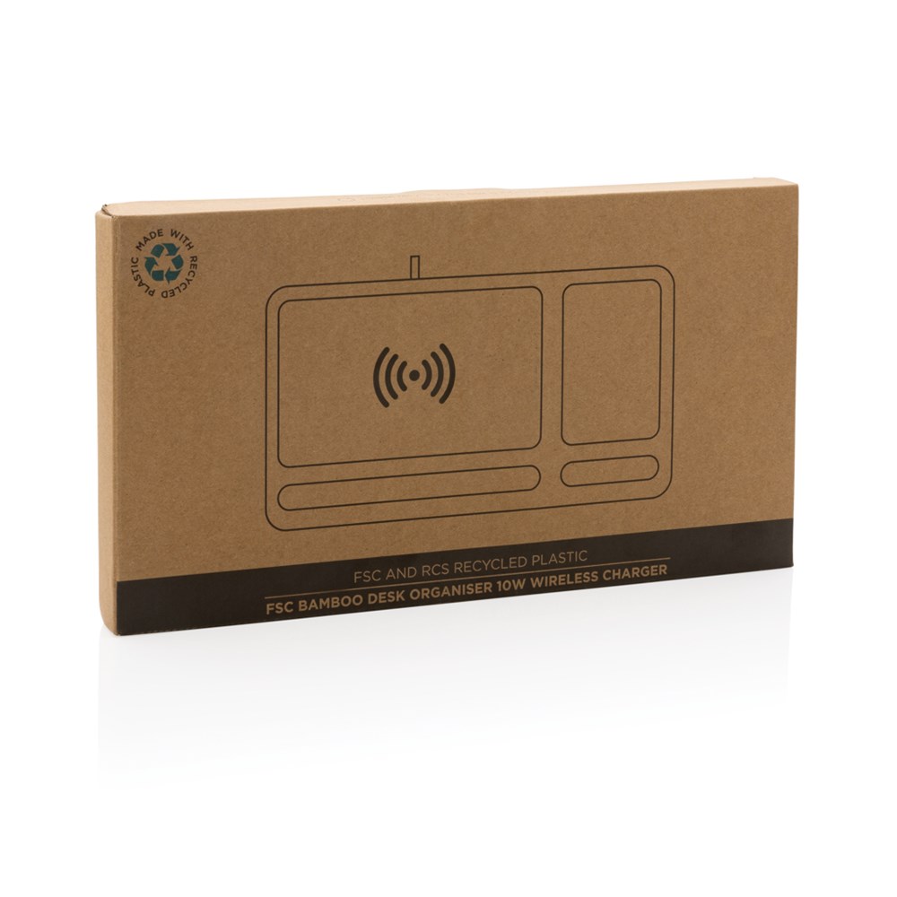 Bambus Desk Organizer mit 10W Wireless Charger Bambus Desk Organizer mit 10W Wireless Charger