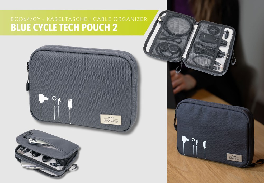 TROIKA Kabeltasche BLUE CYCLE TECH POUCH 2 TROIKA Kabeltasche BLUE CYCLE TECH POUCH 2