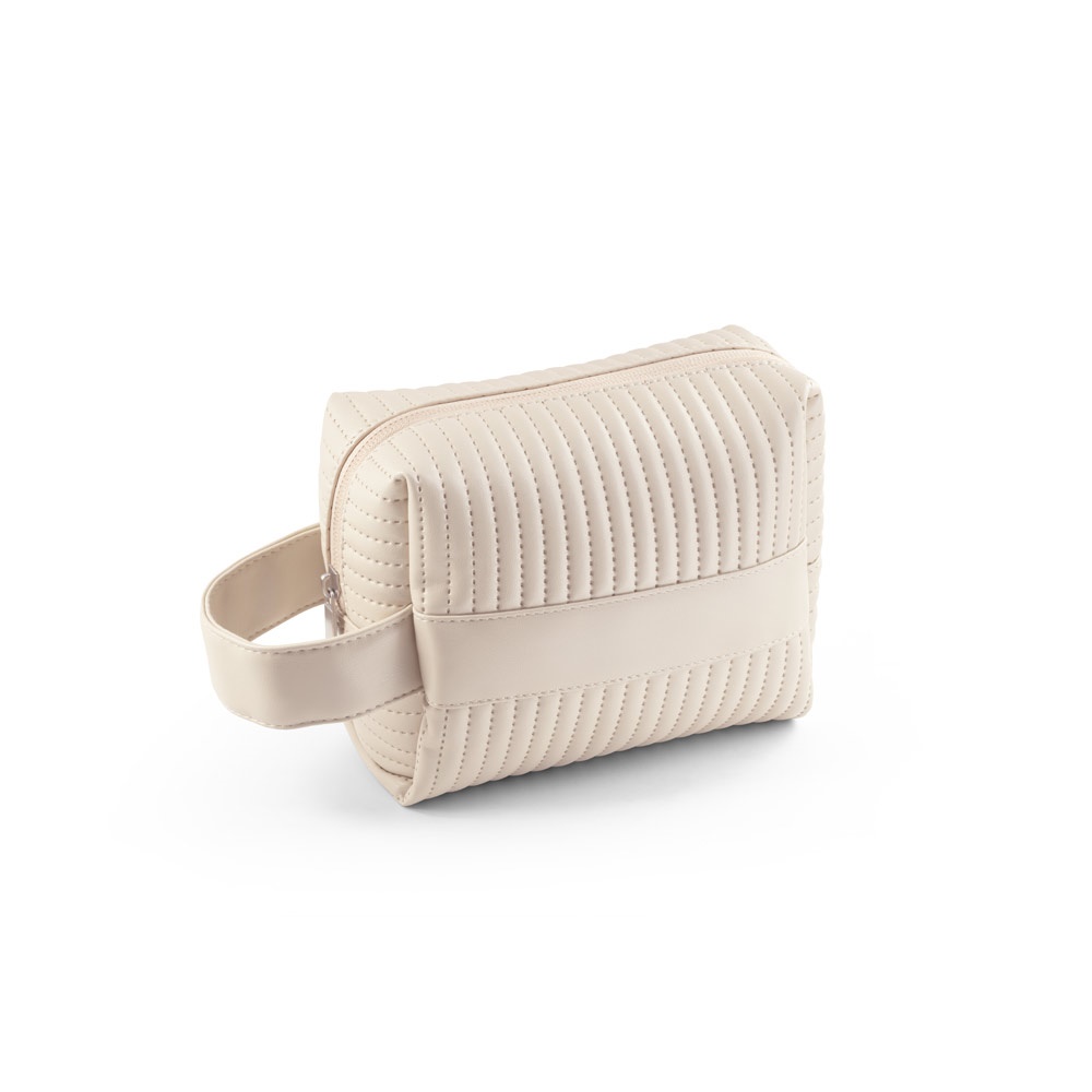 GILI. Kulturbeutel aus PU (21% recyceltes PU und 30% recyceltes Polyester) - Beige