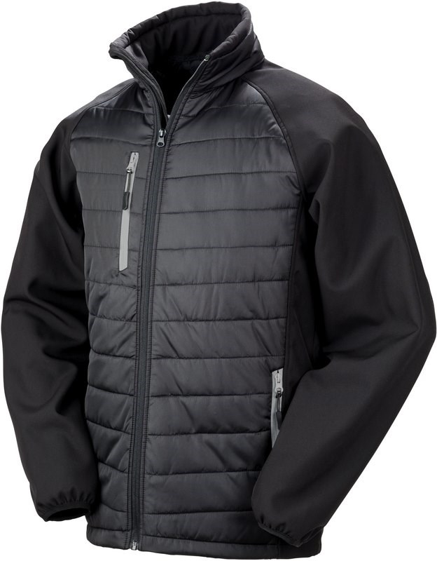 Result BLACK COMPASS PADDED SOFT SHELL JACKE - SCHWARZ / GRAU