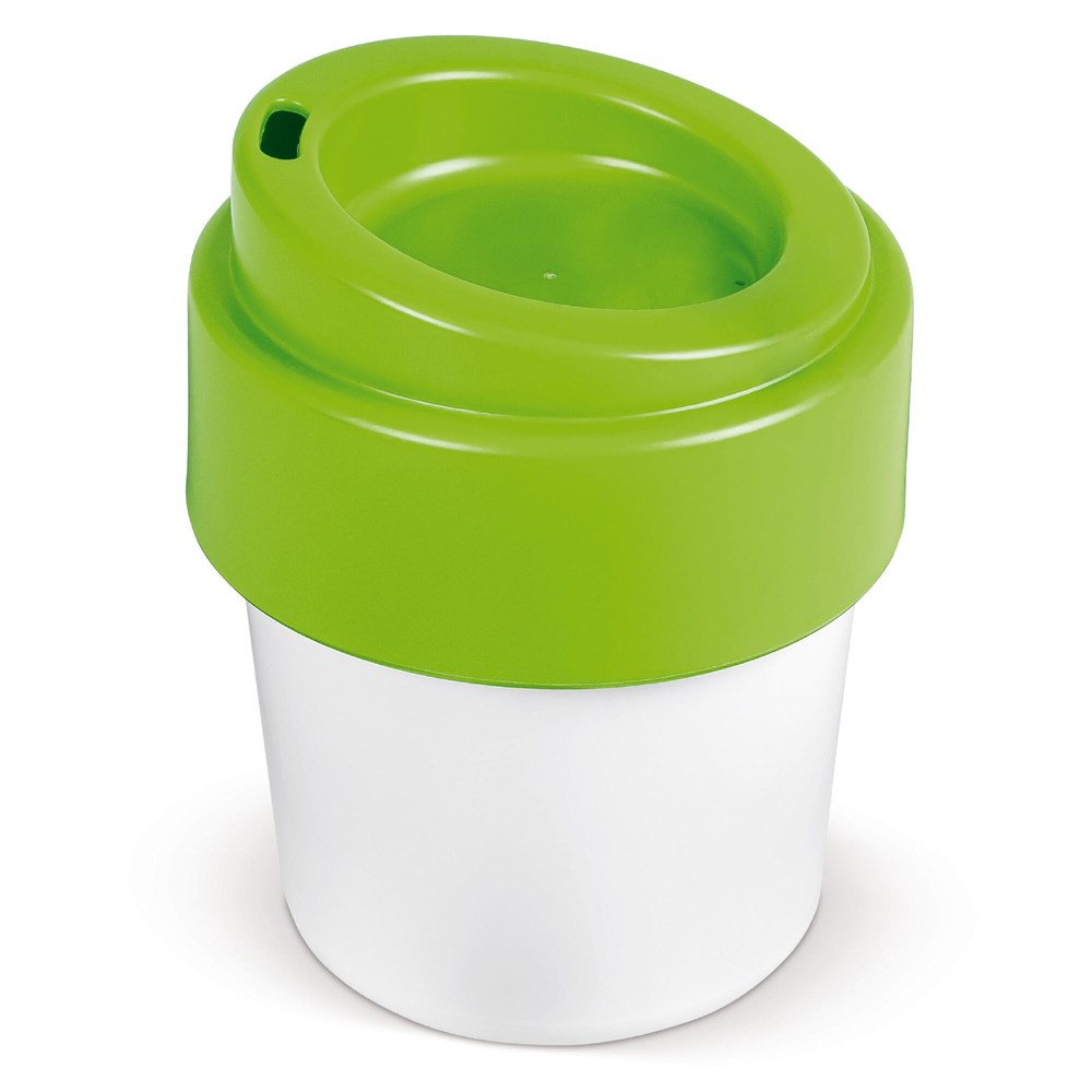 Heiß-aber-cool Kaffeebecher mit Deckel 240ml - Weiss / Hellgrün