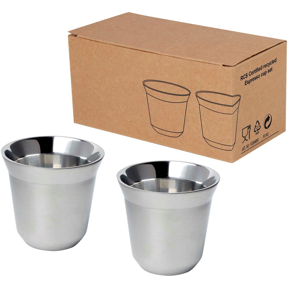 Duo 80 ml RCS-zertifiziertes Espressotassen Set aus Edelstahl 