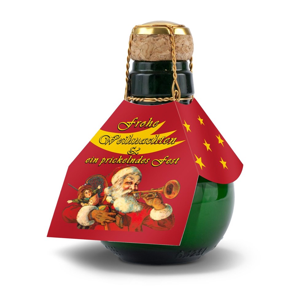 Kleinste Sektflasche: Weihnachtsgruß