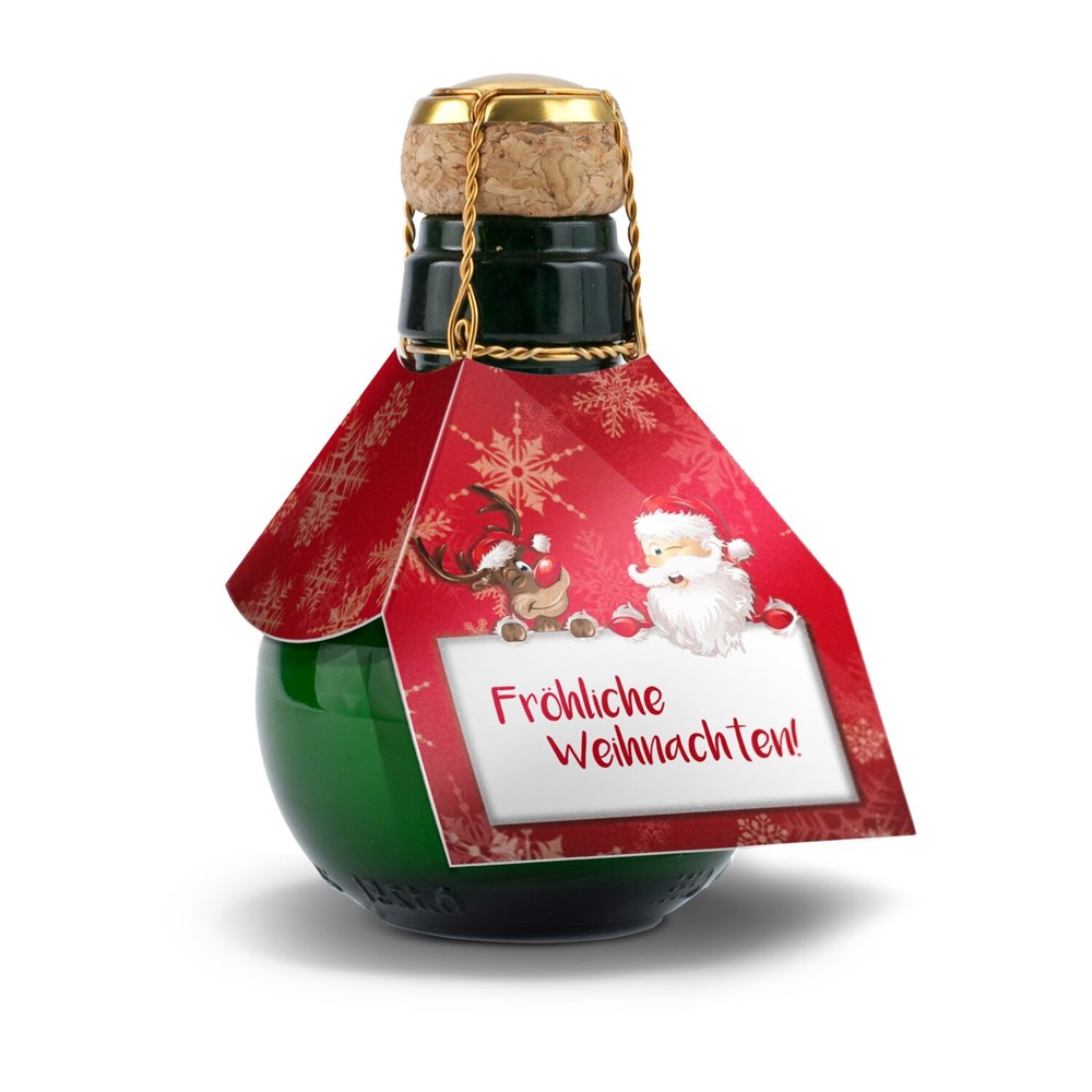 Kleinste Sektflasche: Fröhliche Weihnachten