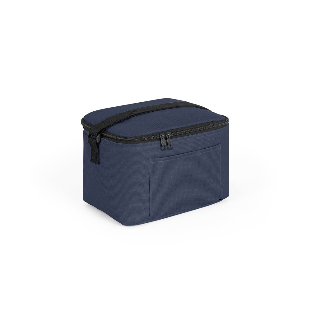 CANCUN. Kühltasche aus recyceltem 600D-Polyester mit verstellbarem Gurtband - blau
