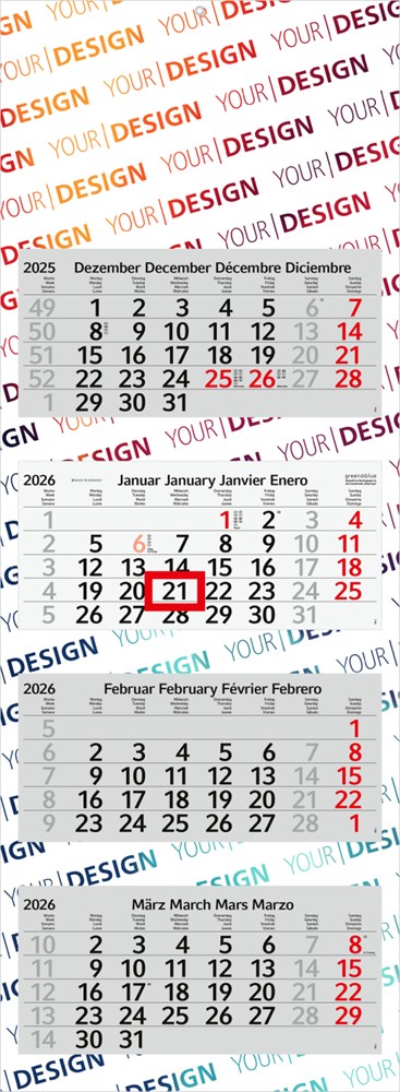 4-Monatskalender Profil 4 Recycling (Mehrblock) 4-Monatskalender Profil 4 Recycling (Mehrblock)